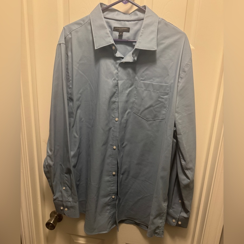 Men’s Banana Republic Blue Button Down Slim Fit XXL